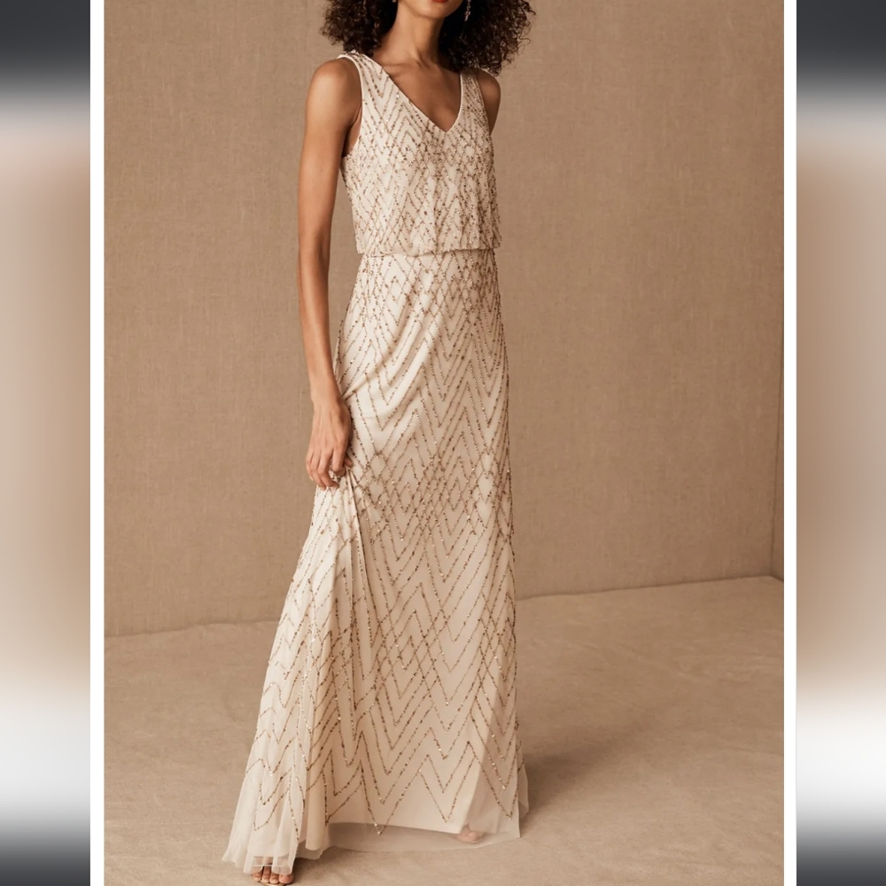 Anthropologie BHLDN Blaise Dress Oyster, Size 4